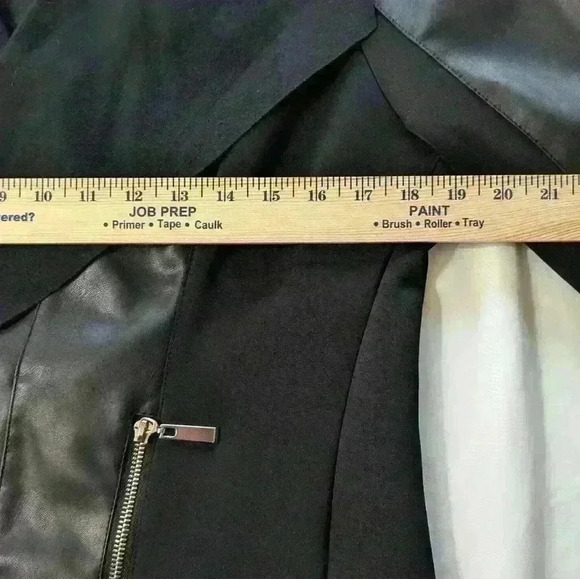 Apt 9 Leather Look Open Front Moto Jacket Pockets Size Large EUC - Picture 11 of 11